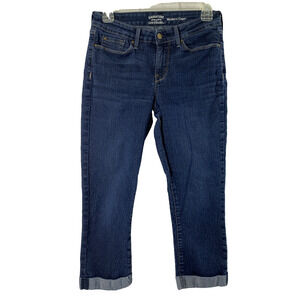 Levi Strauss Signature Modern Capri Jeans Womens Size 6 Dark Wash Denim Stretch